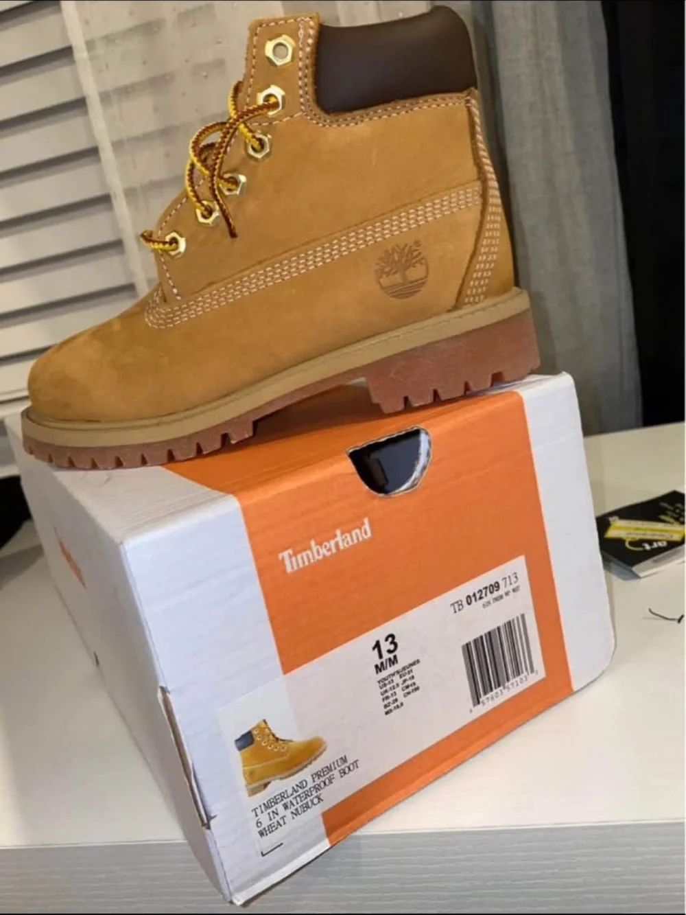 Timberland Kids Wheat Nubuck Lace-Up Boots